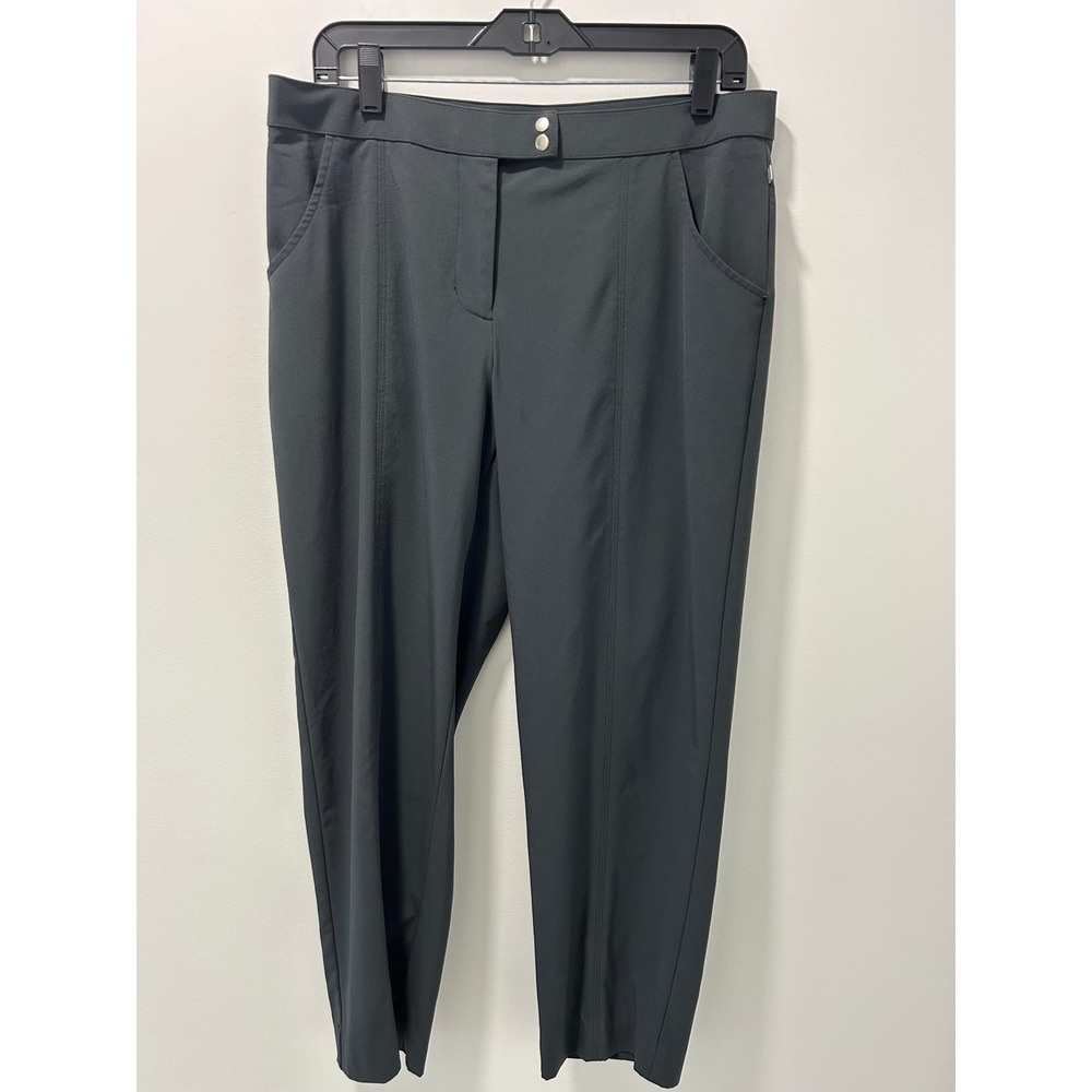 Zenergy by Chico's Womens Size 1 Dark Gray Stretch Straight Leg Seam Front Pants